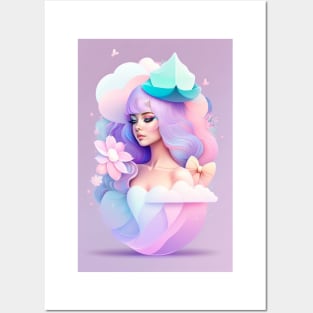 Magical illustration girl Posters and Art